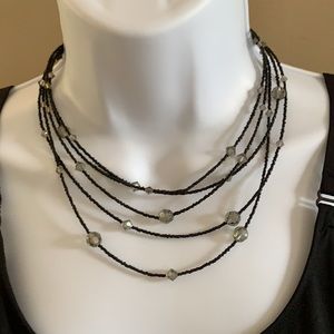Lia Sophia black beaded necklace